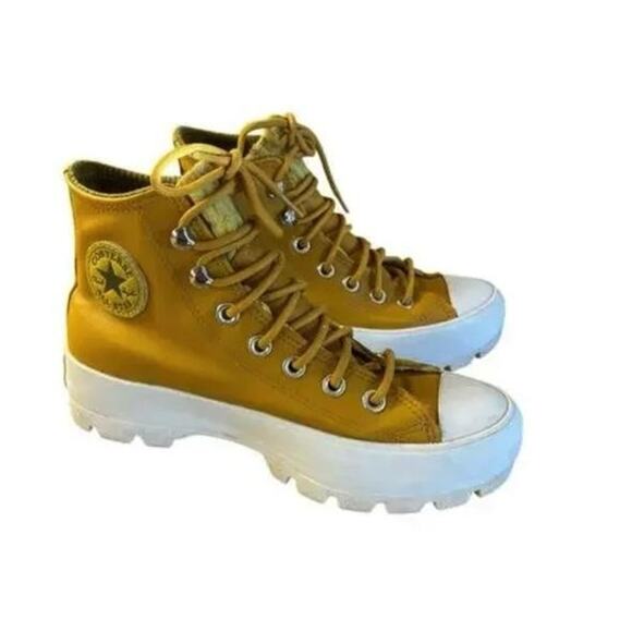 Converse All Star Shoes Womens Size 8 Gore Tex High Top Lugged Leather 565005C - Picture 2 of 6